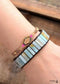 Pulsera Boho, Pulsera de Cuero, Amazonita Azul